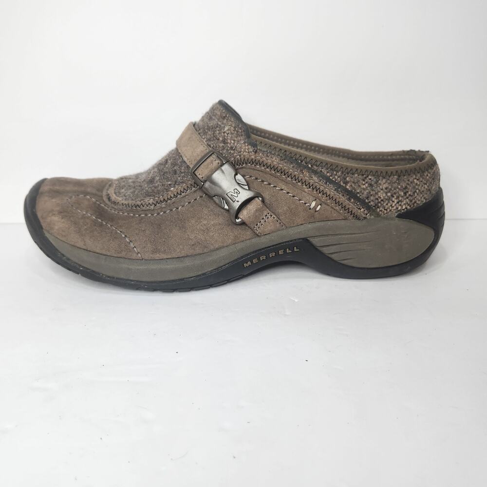 Merrell Brown Suede Slip On Clogs Mules Shoes Women's Size 9 Comfort Gorpcore